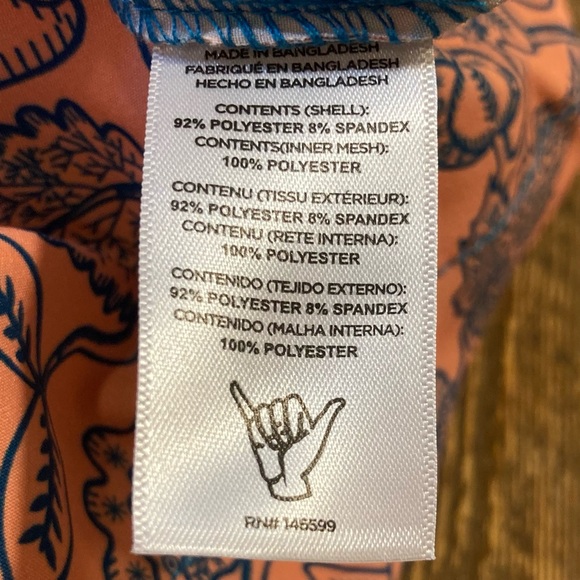 Men’s M Swim Trunks Beach Bros NWT 4 Way Stretch Leafy Floral Tangerine - Picture 13 of 14